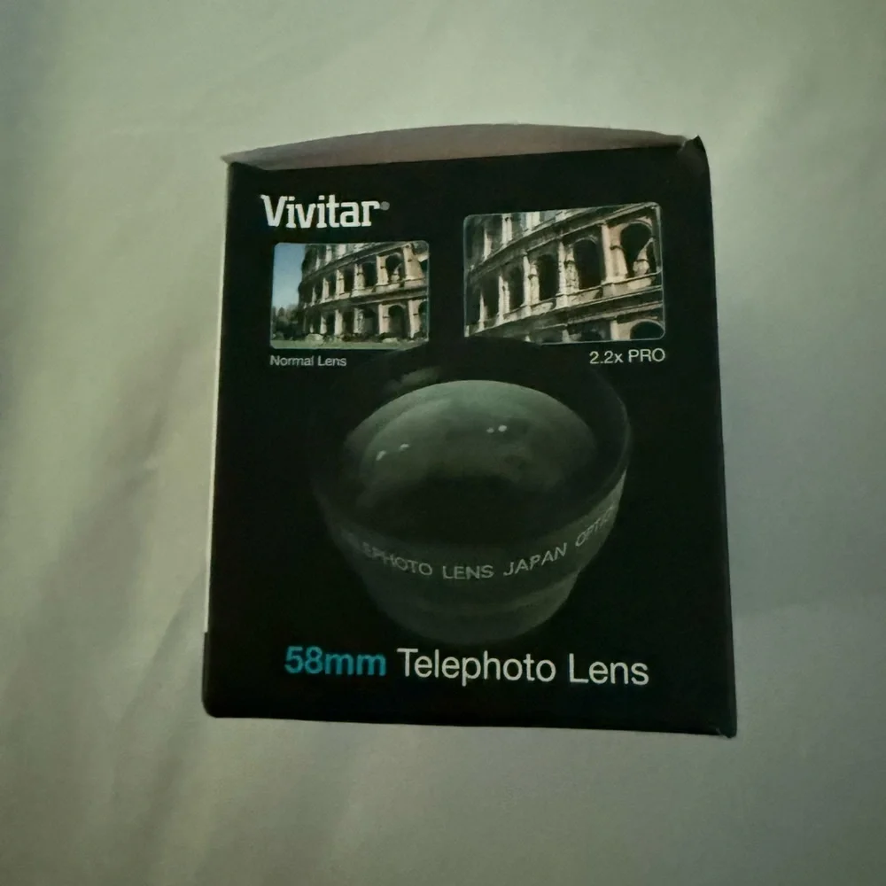 Black 2.2x Telephoto Lens for Cameras